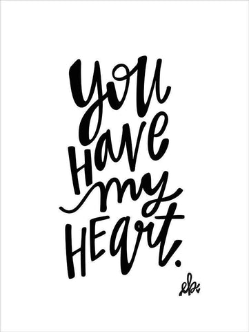 You Have My Heart White Modern Wood Framed Art Print with Double Matting by Barrett, Erin
