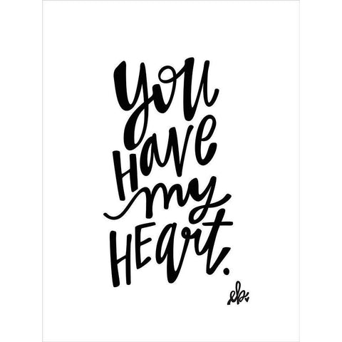 You Have My Heart Gold Ornate Wood Framed Art Print with Double Matting by Barrett, Erin