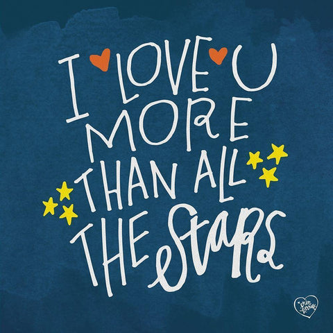 I Love You More Than the Stars Black Modern Wood Framed Art Print by Barrett, Erin