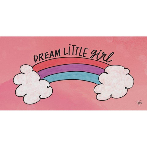 Dream Little Girl Gold Ornate Wood Framed Art Print with Double Matting by Barrett, Erin