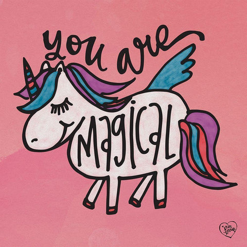 You Are Magical White Modern Wood Framed Art Print with Double Matting by Barrett, Erin