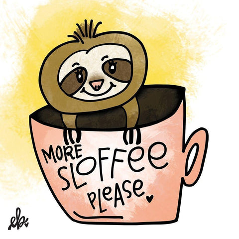 More Sloffee Please Gold Ornate Wood Framed Art Print with Double Matting by Barrett, Erin