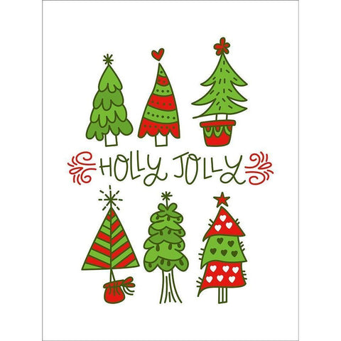 Holly Jolly  White Modern Wood Framed Art Print by Barrett, Erin