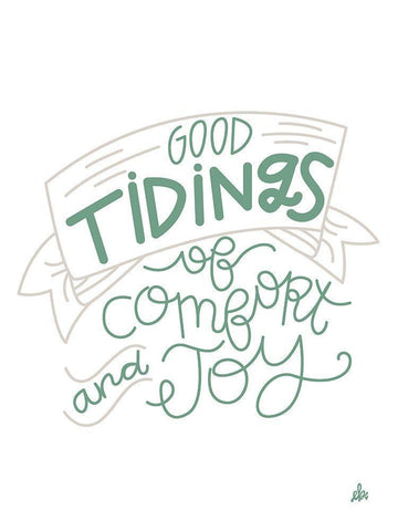 Good Tidings of Comfort and Joy   Black Ornate Wood Framed Art Print with Double Matting by Barrett, Erin