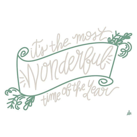 Its the Most Wonderful Time of the Year   Gold Ornate Wood Framed Art Print with Double Matting by Barrett, Erin