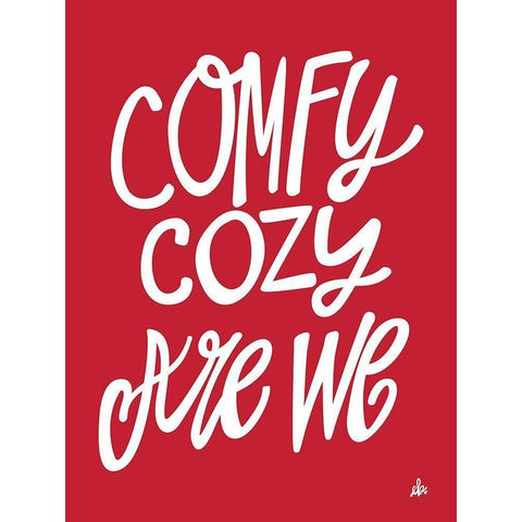 Comfy Cozy Are We    White Modern Wood Framed Art Print by Barrett, Erin