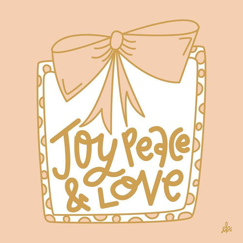 Joy Peace and Love    Black Ornate Wood Framed Art Print with Double Matting by Barrett, Erin