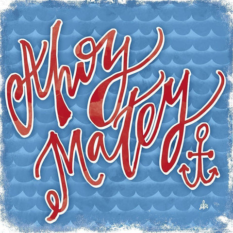 Ahoy Matey White Modern Wood Framed Art Print by Barrett, Erin