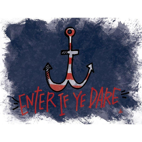 Enter if you Dare White Modern Wood Framed Art Print by Barrett, Erin