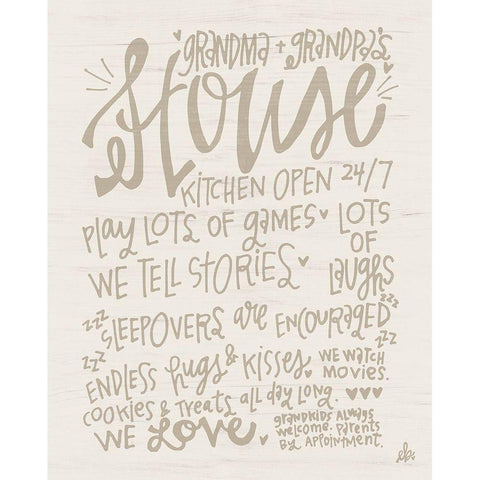 Grandma and Grandpas House White Modern Wood Framed Art Print by Barrett, Erin