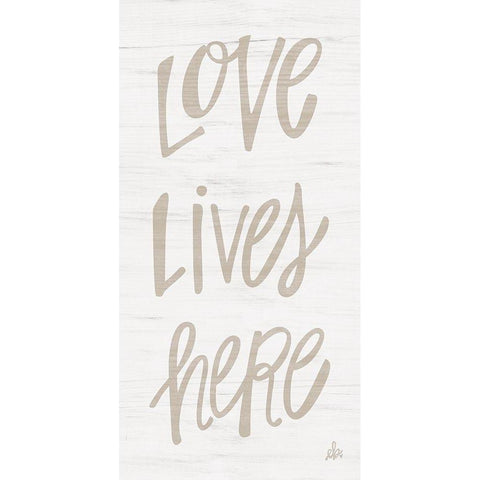 Love Lives Here Black Modern Wood Framed Art Print by Barrett, Erin