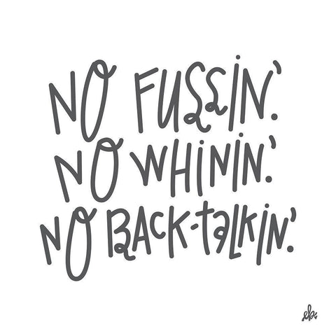No Fussin White Modern Wood Framed Art Print by Barrett, Erin