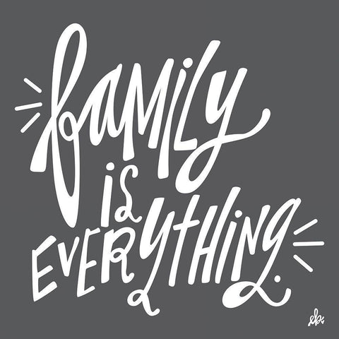 Family is Everything White Modern Wood Framed Art Print with Double Matting by Barrett, Erin
