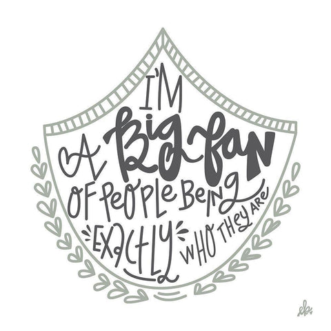 Big Fan   Black Modern Wood Framed Art Print with Double Matting by Barrett, Erin