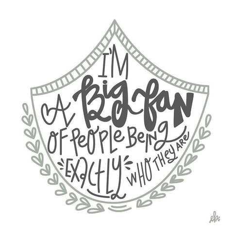 Big Fan   White Modern Wood Framed Art Print with Double Matting by Barrett, Erin