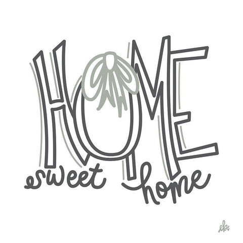 Home Sweet Home    White Modern Wood Framed Art Print with Double Matting by Barrett, Erin