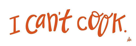 I Cant Cook   Black Ornate Wood Framed Art Print with Double Matting by Barrett, Erin