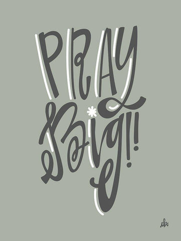 Pray Big    White Modern Wood Framed Art Print with Double Matting by Barrett, Erin