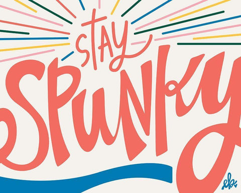 Stay Spunky White Modern Wood Framed Art Print with Double Matting by Barrett, Erin