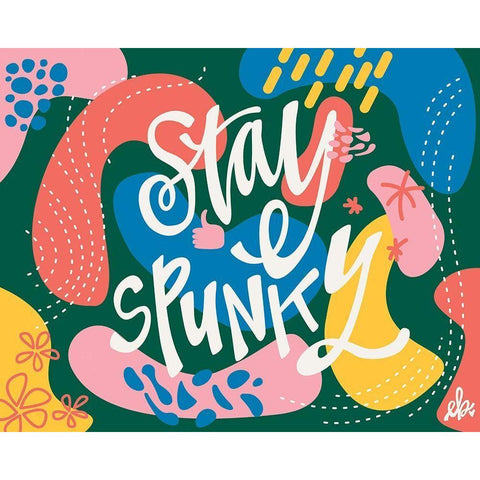 Stay Spunky Black Modern Wood Framed Art Print with Double Matting by Barrett, Erin