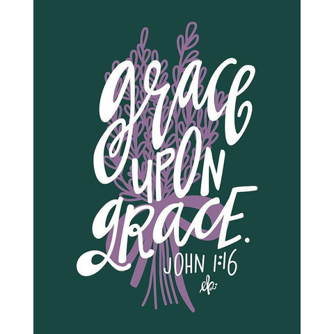 Grace Upon Grace White Modern Wood Framed Art Print by Barrett, Erin