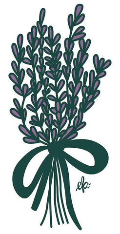 Lilac Bouquet White Modern Wood Framed Art Print with Double Matting by Barrett, Erin