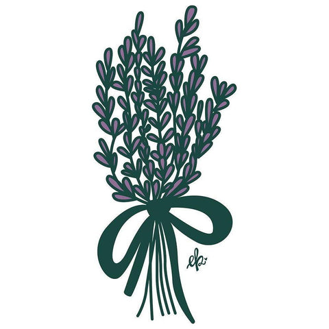Lilac Bouquet Black Modern Wood Framed Art Print with Double Matting by Barrett, Erin