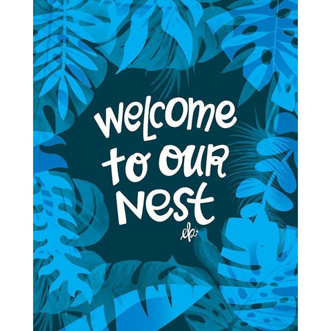 Welcome to Our Nest Gold Ornate Wood Framed Art Print with Double Matting by Barrett, Erin