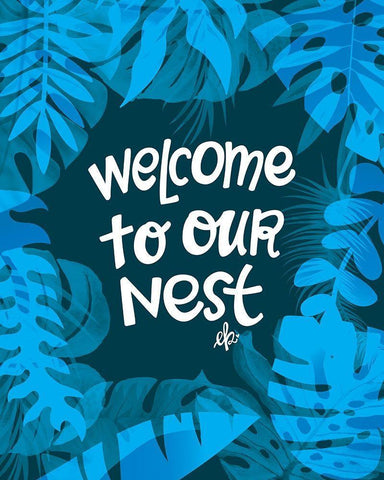 Welcome to Our Nest White Modern Wood Framed Art Print with Double Matting by Barrett, Erin