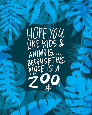 Flamingo Zoo Black Ornate Wood Framed Art Print with Double Matting by Barrett, Erin