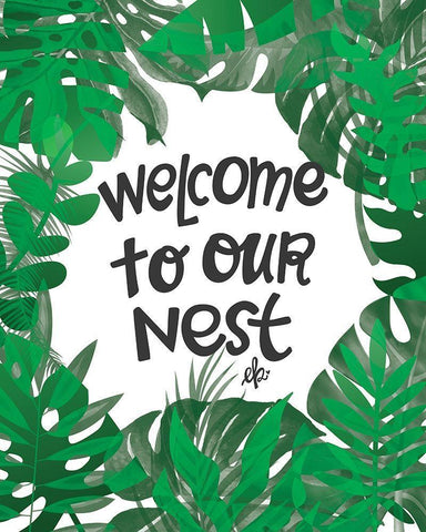 Welcome to Our Nest Black Ornate Wood Framed Art Print with Double Matting by Barrett, Erin