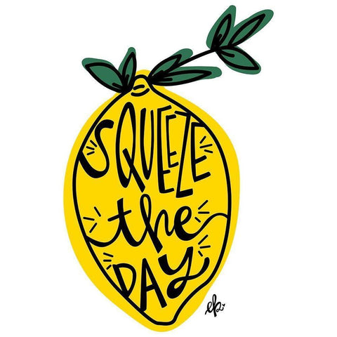 Squeeze the Day White Modern Wood Framed Art Print by Barrett, Erin