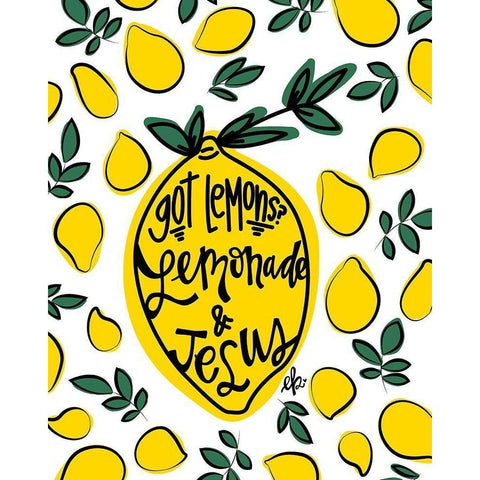 Lemonade and Jesus White Modern Wood Framed Art Print by Barrett, Erin