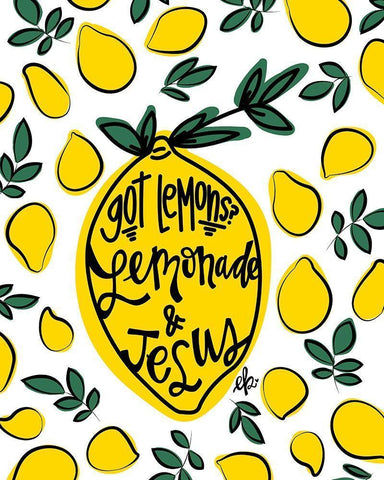 Lemonade and Jesus White Modern Wood Framed Art Print with Double Matting by Barrett, Erin