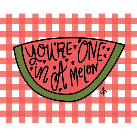 Youre One in a Melon Gold Ornate Wood Framed Art Print with Double Matting by Barrett, Erin