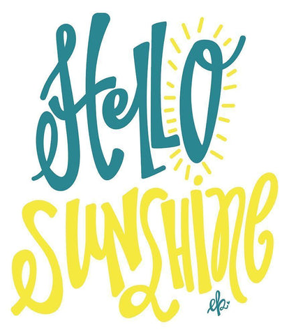 Hello Sunshine White Modern Wood Framed Art Print with Double Matting by Barrett, Erin