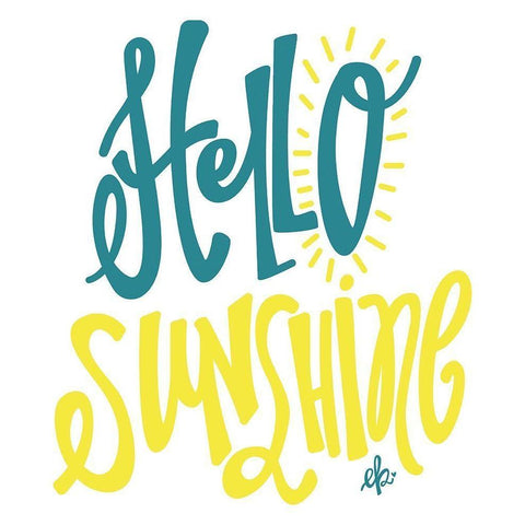 Hello Sunshine White Modern Wood Framed Art Print by Barrett, Erin