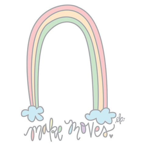 Make Moves    White Modern Wood Framed Art Print by Barrett, Erin