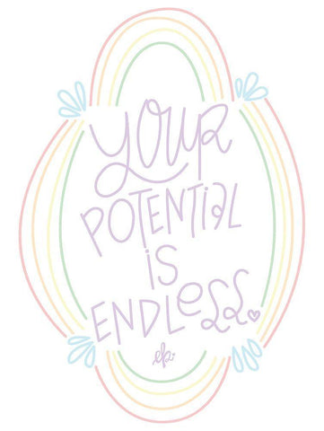 Your Potential is Endless  White Modern Wood Framed Art Print with Double Matting by Barrett, Erin