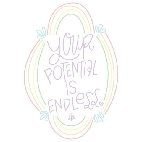 Your Potential is Endless  Gold Ornate Wood Framed Art Print with Double Matting by Barrett, Erin