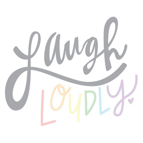 Laugh Loudly  White Modern Wood Framed Art Print with Double Matting by Barrett, Erin