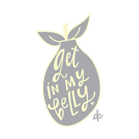 Get in My Belly White Modern Wood Framed Art Print by Barrett, Erin