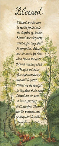 Blessed Black Ornate Wood Framed Art Print with Double Matting by Eads, Gail