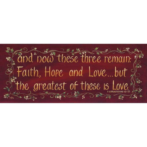 Corinthians 13:13 Black Modern Wood Framed Art Print with Double Matting by Eads, Gail