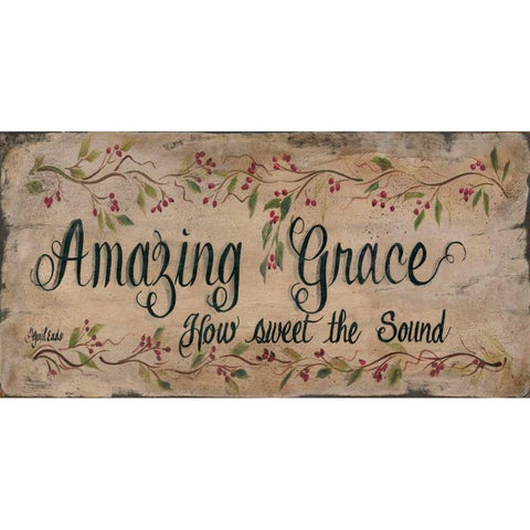 Amazing Grace Gold Ornate Wood Framed Art Print with Double Matting by Eads, Gail