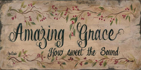 Amazing Grace White Modern Wood Framed Art Print with Double Matting by Eads, Gail