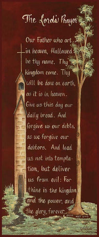 The Lords Prayer Black Ornate Wood Framed Art Print with Double Matting by Eads, Gail