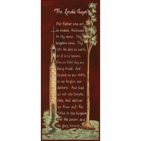 The Lords Prayer White Modern Wood Framed Art Print by Eads, Gail