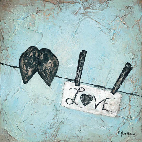Love Black Modern Wood Framed Art Print by Hallowell, Britt