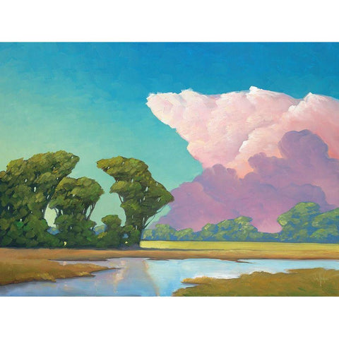 Seasons of Green and Gold White Modern Wood Framed Art Print by Hawkins, William